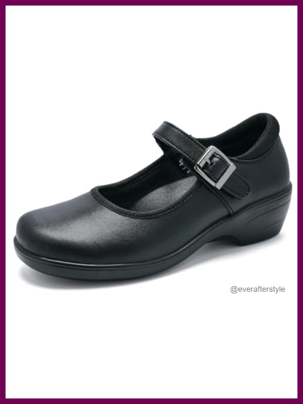 Mary Jane Shoes Flats Hook and Loop Dress Shoes with Arch Support